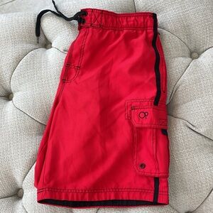 OP large swim trunks in red and black
